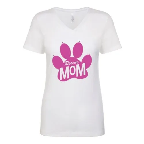 Rescue Mom - (Ladies V-Neck)