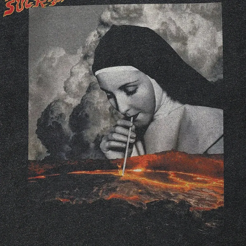 Retro Sister Super Sucker Graphic Oversized T-Shirt