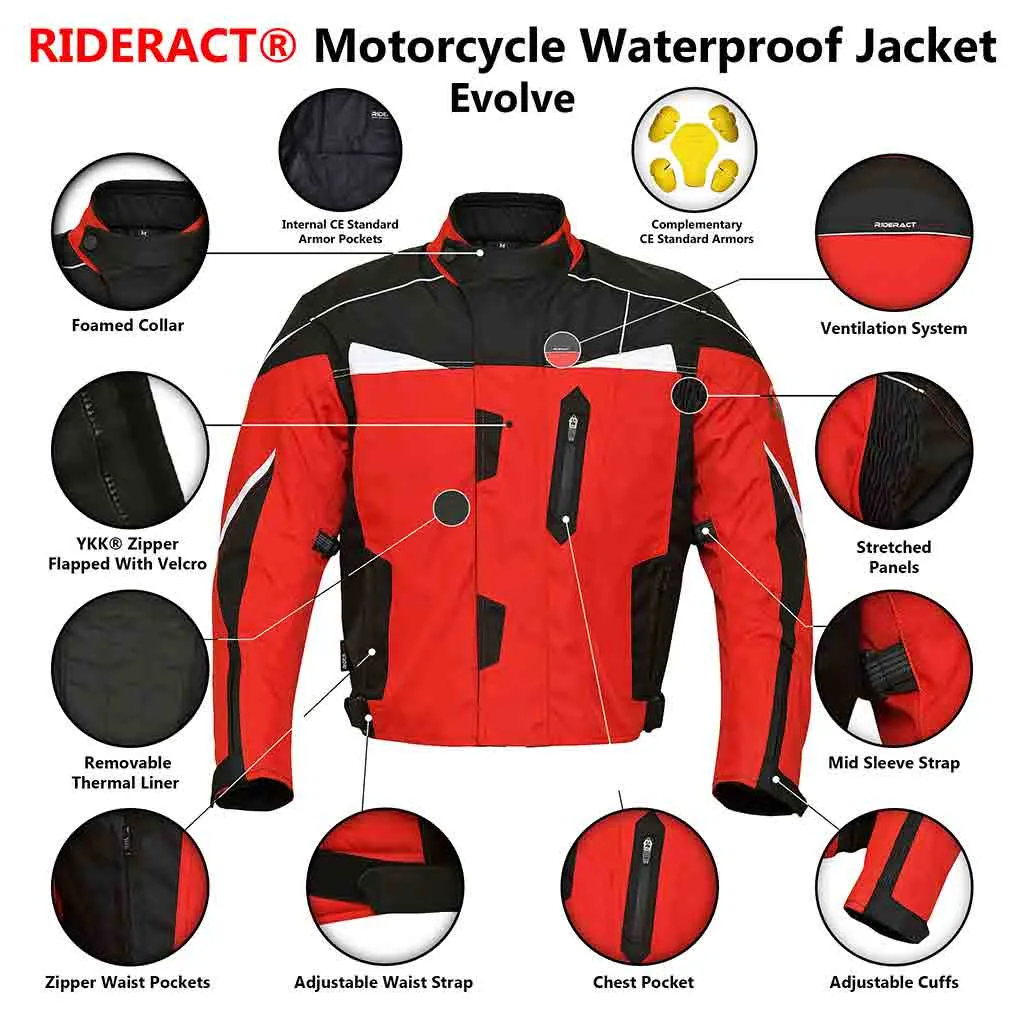 RIDERACT® Waterproof Textile Motorbike Jacket Evolve