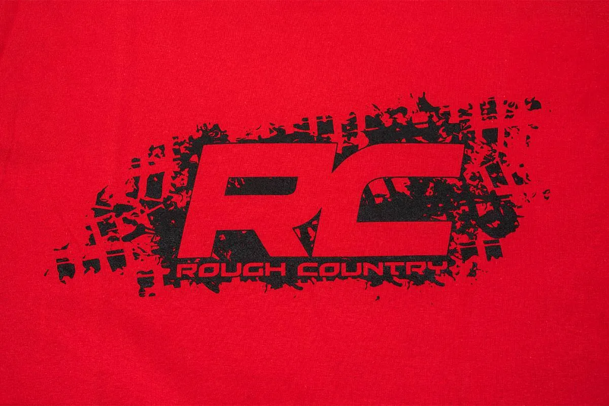 Rough Country T-Shirt - Rough Country Tread - Red - Size LG