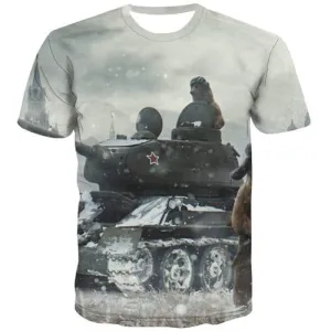 Russia T shirts Men Bear Tshirt Printed Tank Tshirts Casual War T-shirts Graphic Funny T shirts Funny Short Sleeve Hip hop