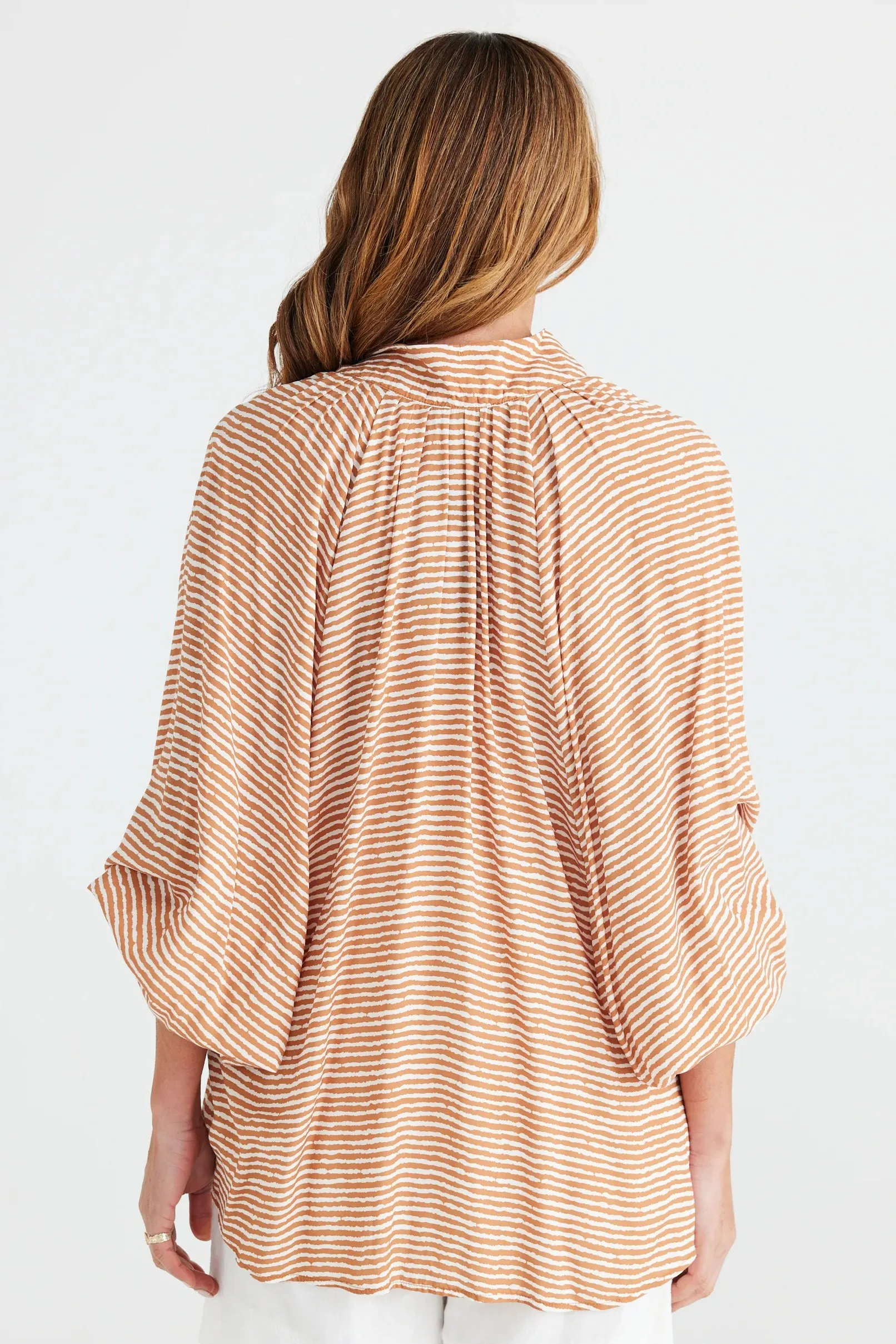 Second Valley Shirt in Tan Stripe