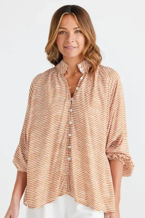 Second Valley Shirt in Tan Stripe