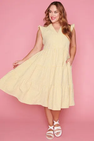 Selina Mustard Gingham Dress