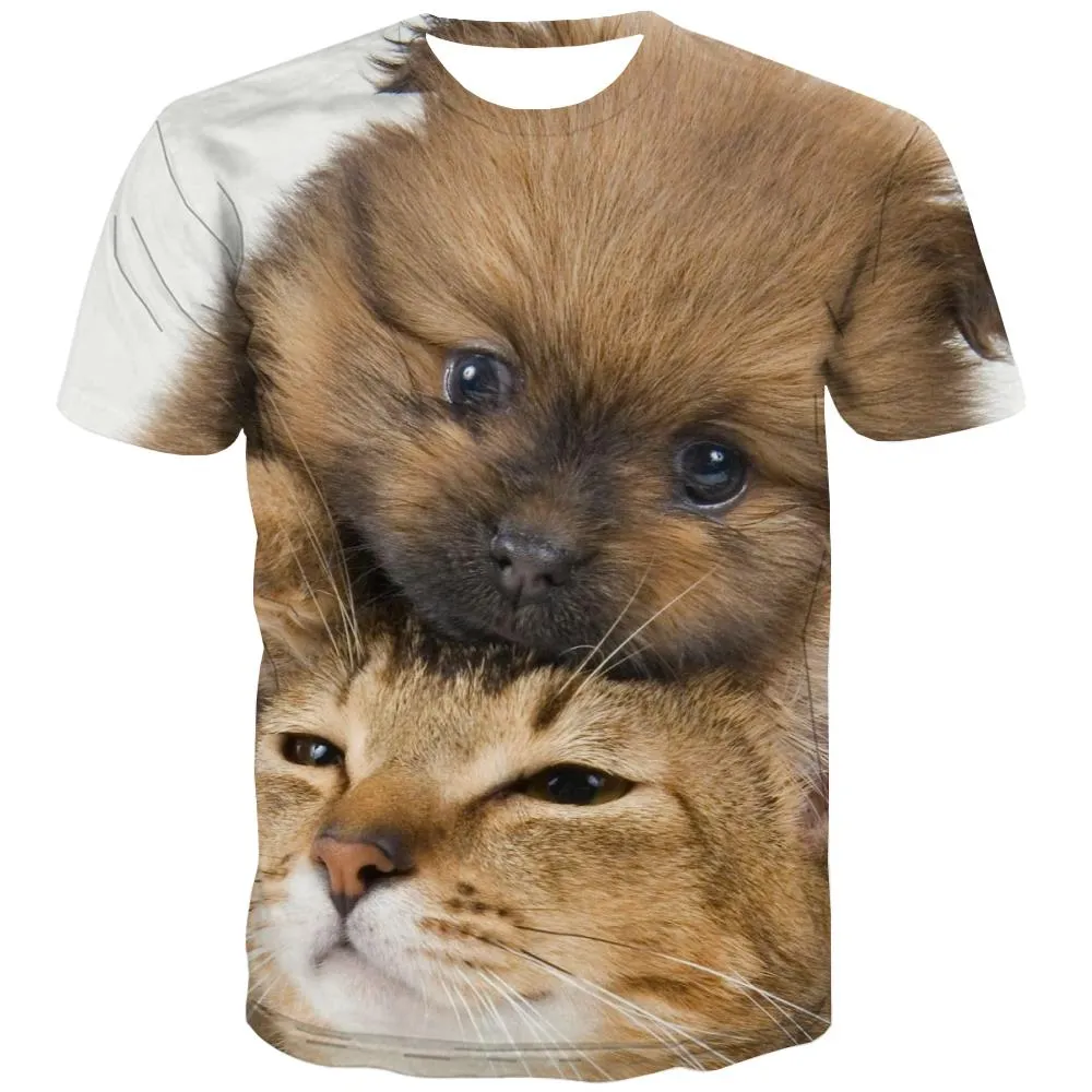 shirt animaltee shirt docile petscat and dog Cool men art costume