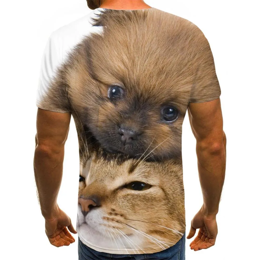 shirt animaltee shirt docile petscat and dog Cool men art costume