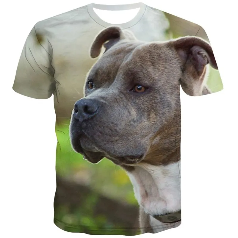 shirt dog big Bully animal 3D tshirt big Smart dogs Cool male art costume