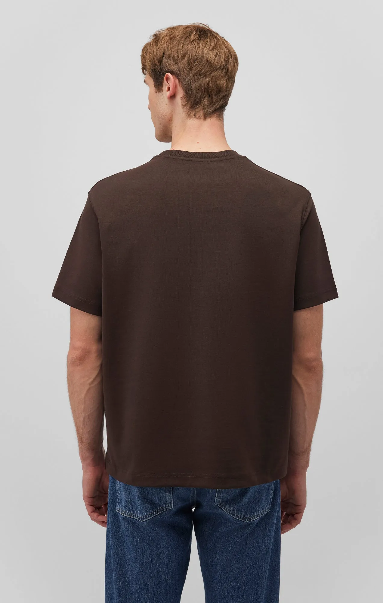 SHORT SLEEVE CREW NECK T-SHIRT IN CHOCOLATE TORTE