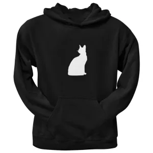 Siamese Cat Silhouette Black Adult Pullover Hoodie