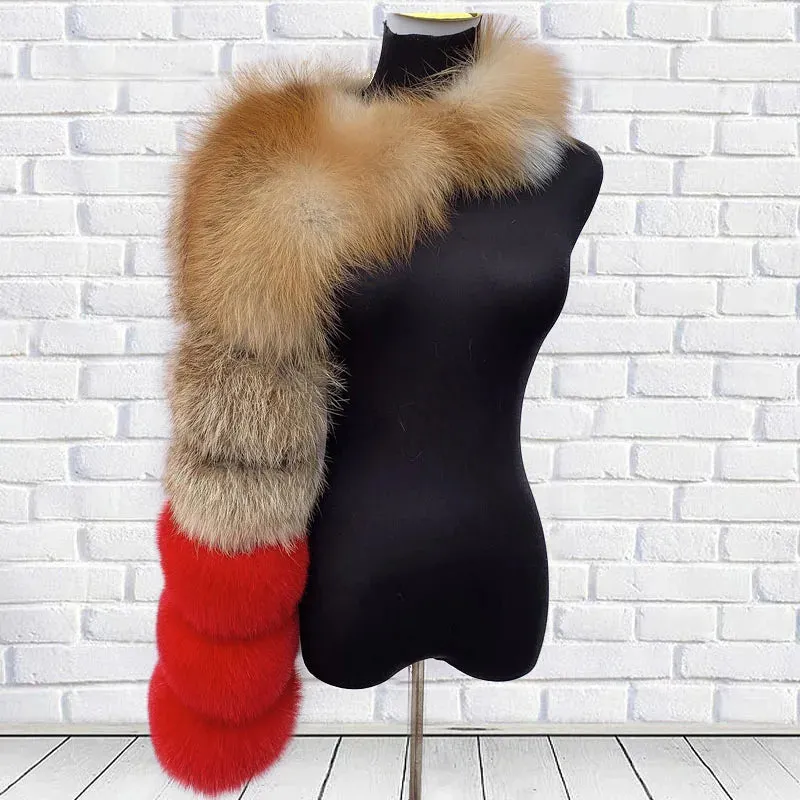 Side Shoulder sleeves natural fox fur double shoulder sleeves