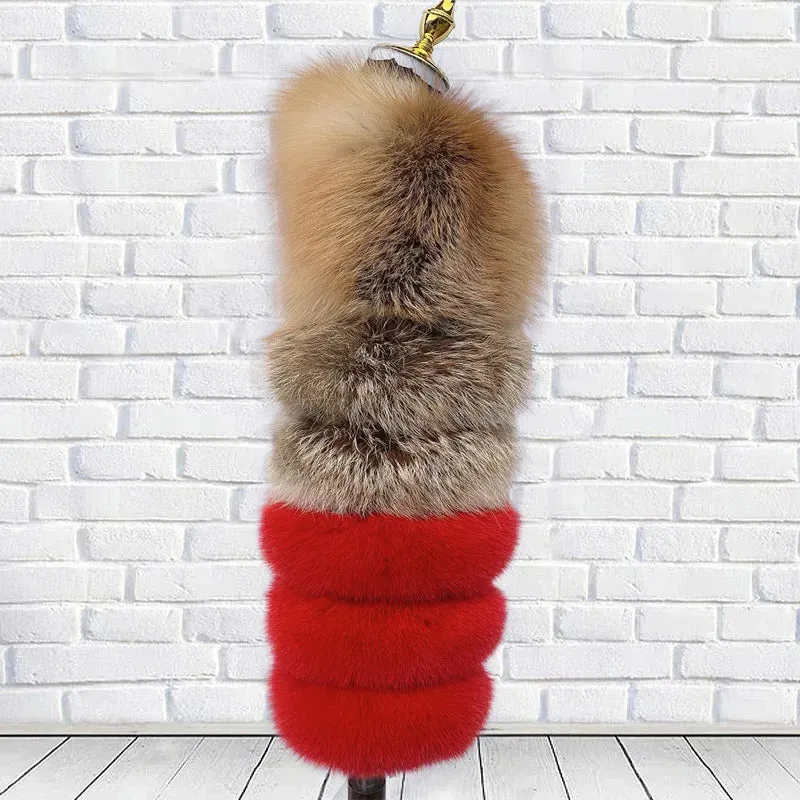 Side Shoulder sleeves natural fox fur double shoulder sleeves