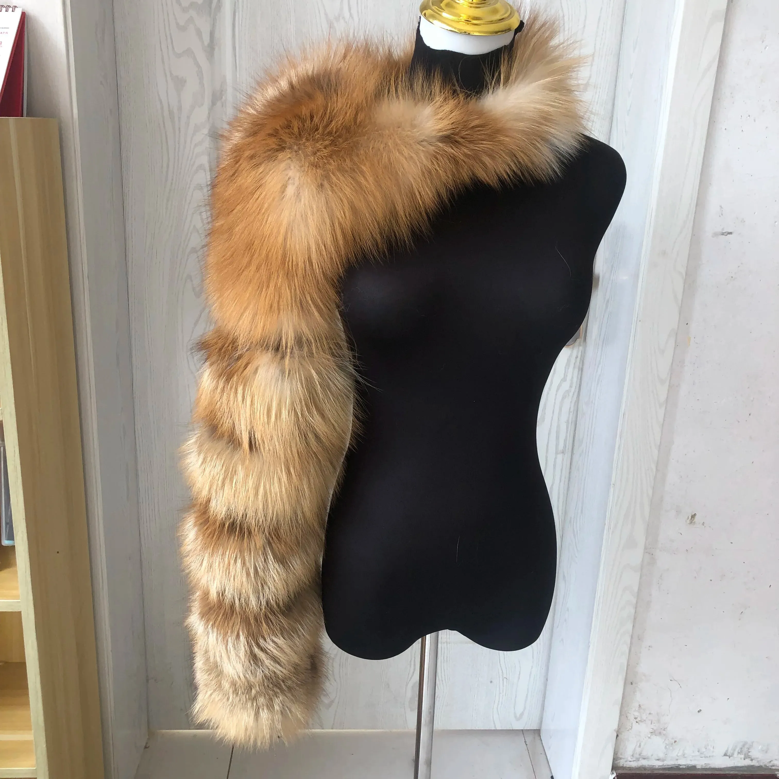 Side Shoulder sleeves natural fox fur double shoulder sleeves