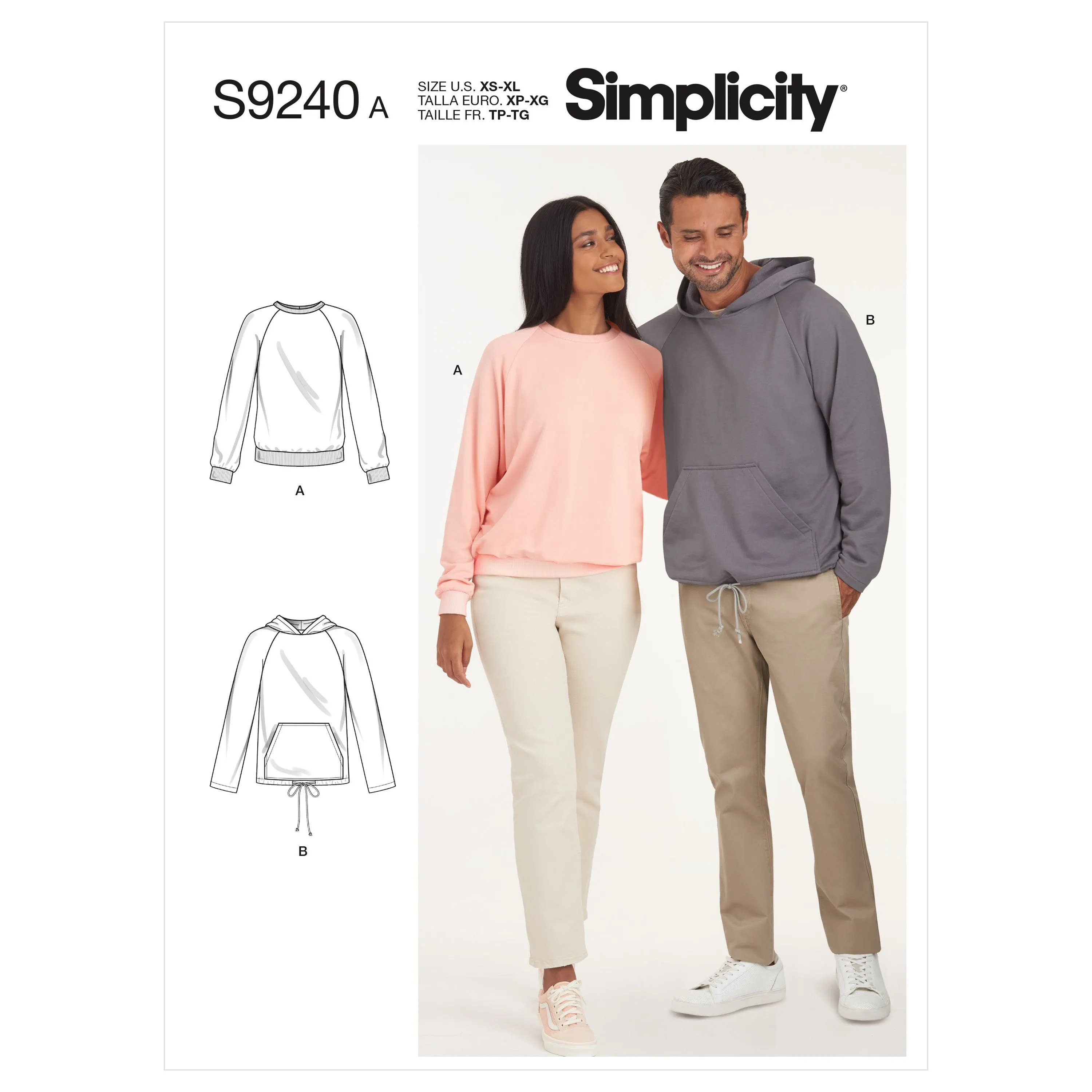 Simplicity Sewing Pattern 9240 Unisex Hoodies