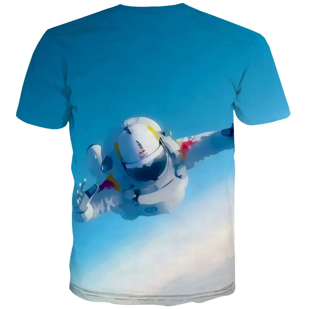 Ski T-shirt Men White Tshirts Cool Movement T shirts Funny Snowfield T-shirts Graphic