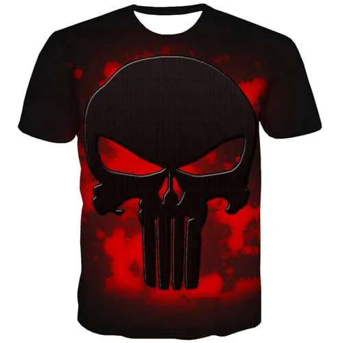 Skull T-shirt Men Flame Tshirts Cool Funny Shirt Print Street T shirts Funny Harajuku T-shirts 3d Short Sleeve summer Men women