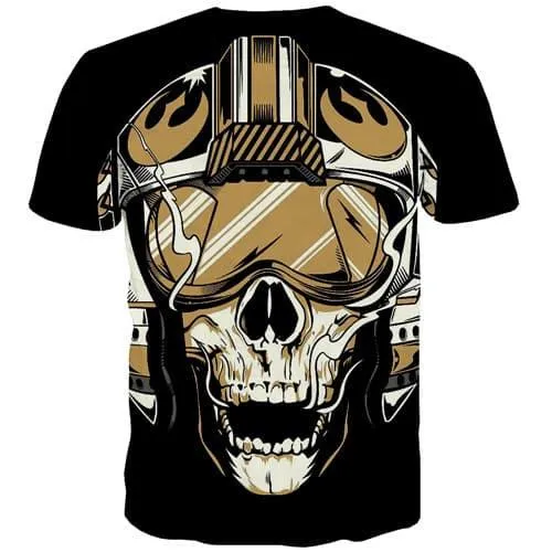 Skull T-shirt Men Funny Shirt Print Punk Rock T-shirts 3d Hip Hop T-shirts Graphic Street T shirts Funny Short Sleeve Fashion