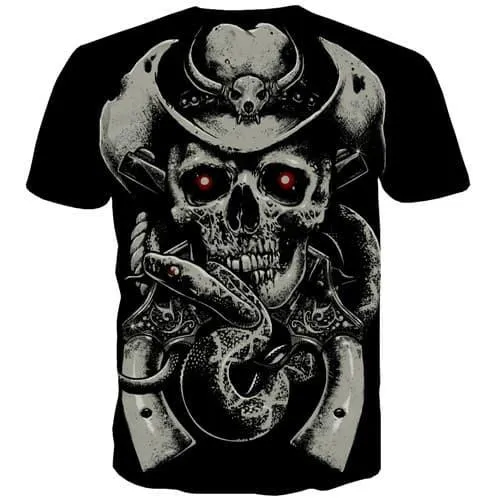 Skull T-shirt Men Military T shirts Funny Terror T-shirts 3d Hip Hop Tshirt Anime Gothic Tshirt Printed Short Sleeve Full Print