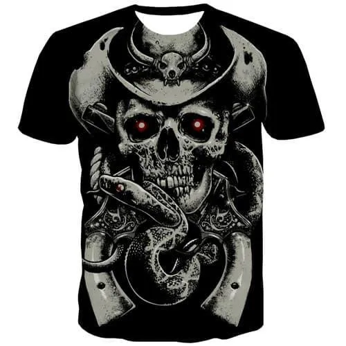 Skull T-shirt Men Military T shirts Funny Terror T-shirts 3d Hip Hop Tshirt Anime Gothic Tshirt Printed Short Sleeve Full Print