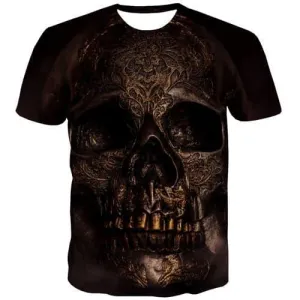 Skull T-shirt Men Military Tshirt Anime Metal Tshirt Printed Hip Hop Tshirts Casual Terror Shirt Print Short Sleeve Fashion