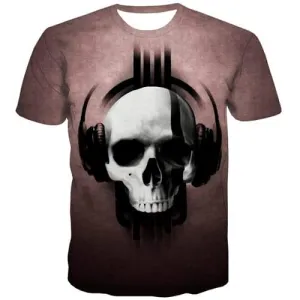 Skull T-shirt Men Punk Rock T-shirts Graphic Hip Hop Tshirt Printed Terror Tshirts Novelty Street Shirt Print Short Sleeve