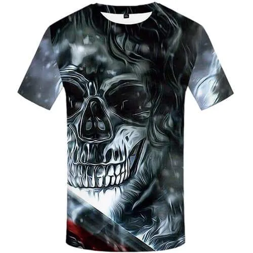 Skull T-shirt Men War Tshirts Cool Metal Tshirts Novelty Harajuku T-shirts Graphic Gothic Tshirt Printed Short Sleeve summer