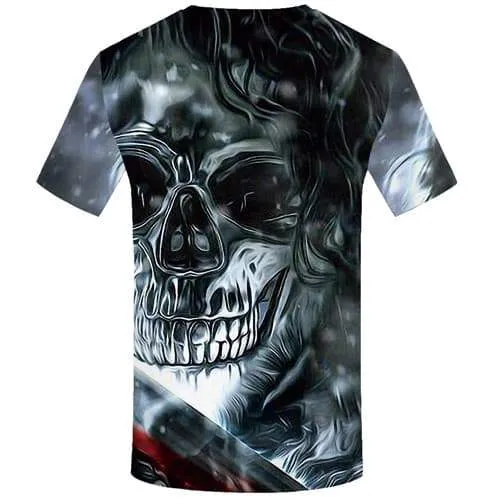 Skull T-shirt Men War Tshirts Cool Metal Tshirts Novelty Harajuku T-shirts Graphic Gothic Tshirt Printed Short Sleeve summer