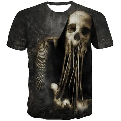 Skull T shirts Men Terror T-shirts 3d Skeleton T shirts Funny Hip Hop T-shirts Graphic Gothic Tshirts Cool Short Sleeve