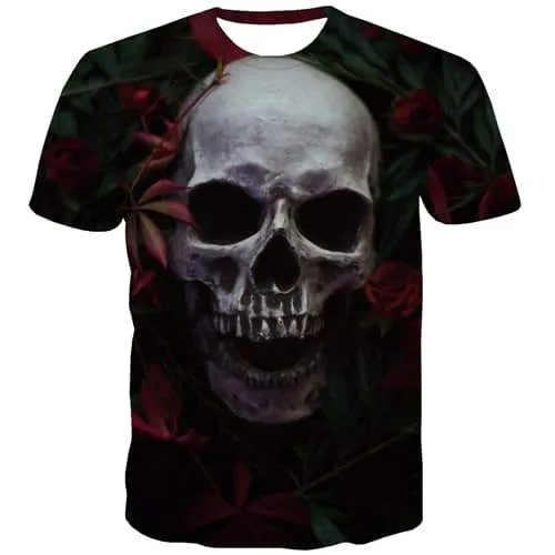 Skull T shirts Men Terror T shirts Funny Hip Hop T-shirts 3d Street T-shirts Graphic Rock Tshirt Printed Short Sleeve Hip hop