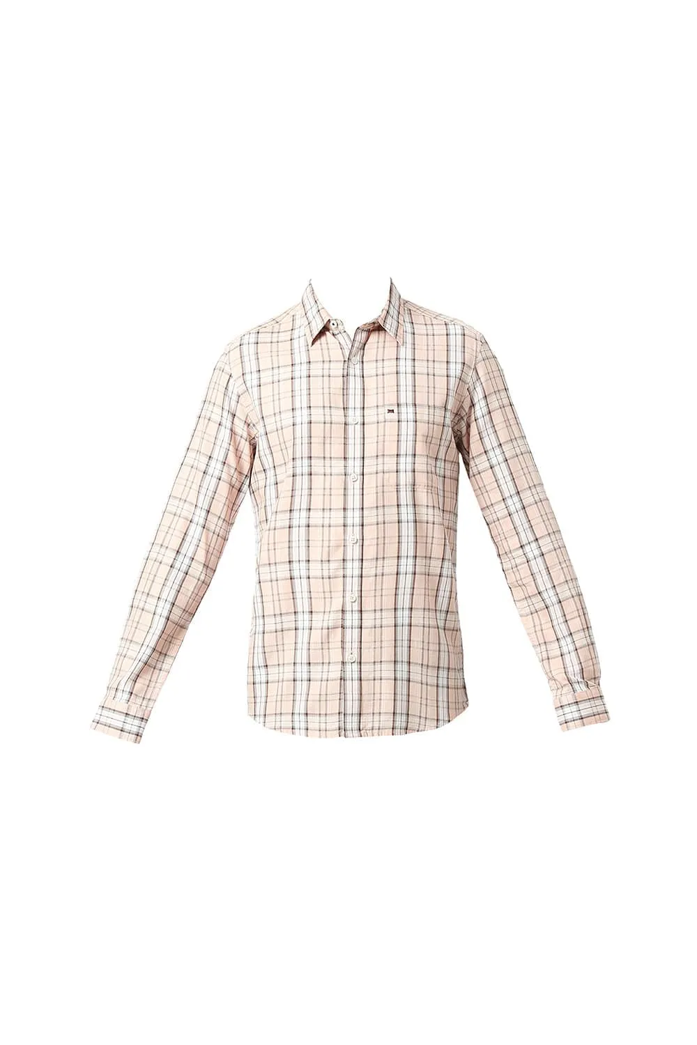 Slim Fit Cotton Tencel Twill Checks Shirt