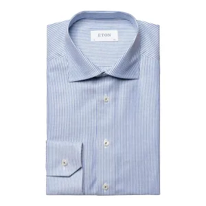 Slim Fit Light Blue Striped Dress Shirt