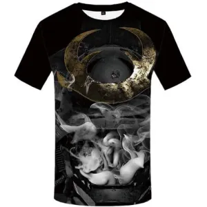 Smoking Monkey T shirts Men Metal Tshirt Printed Black Tshirts Casual Mechanical Tshirts Novelty Gothic T-shirts Graphic