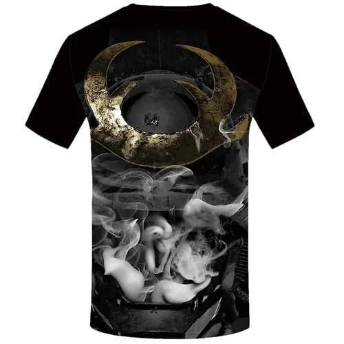 Smoking Monkey T shirts Men Metal Tshirt Printed Black Tshirts Casual Mechanical Tshirts Novelty Gothic T-shirts Graphic