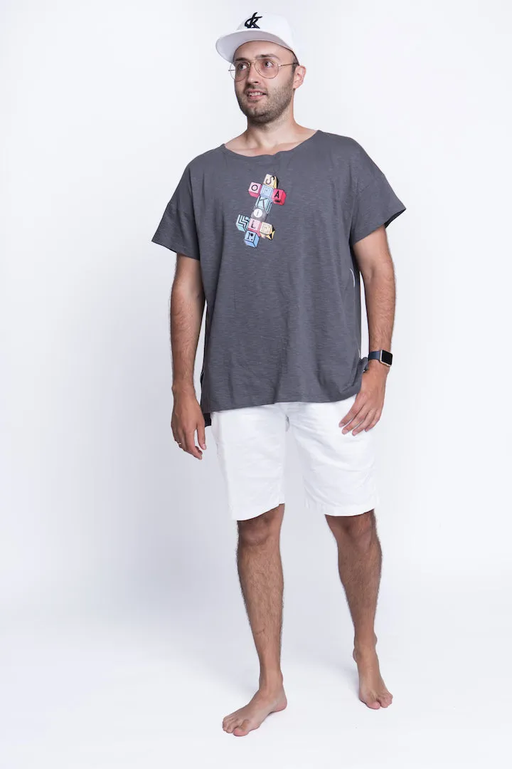 Sofa Killer grey summer t-shirt with application Cubic cross