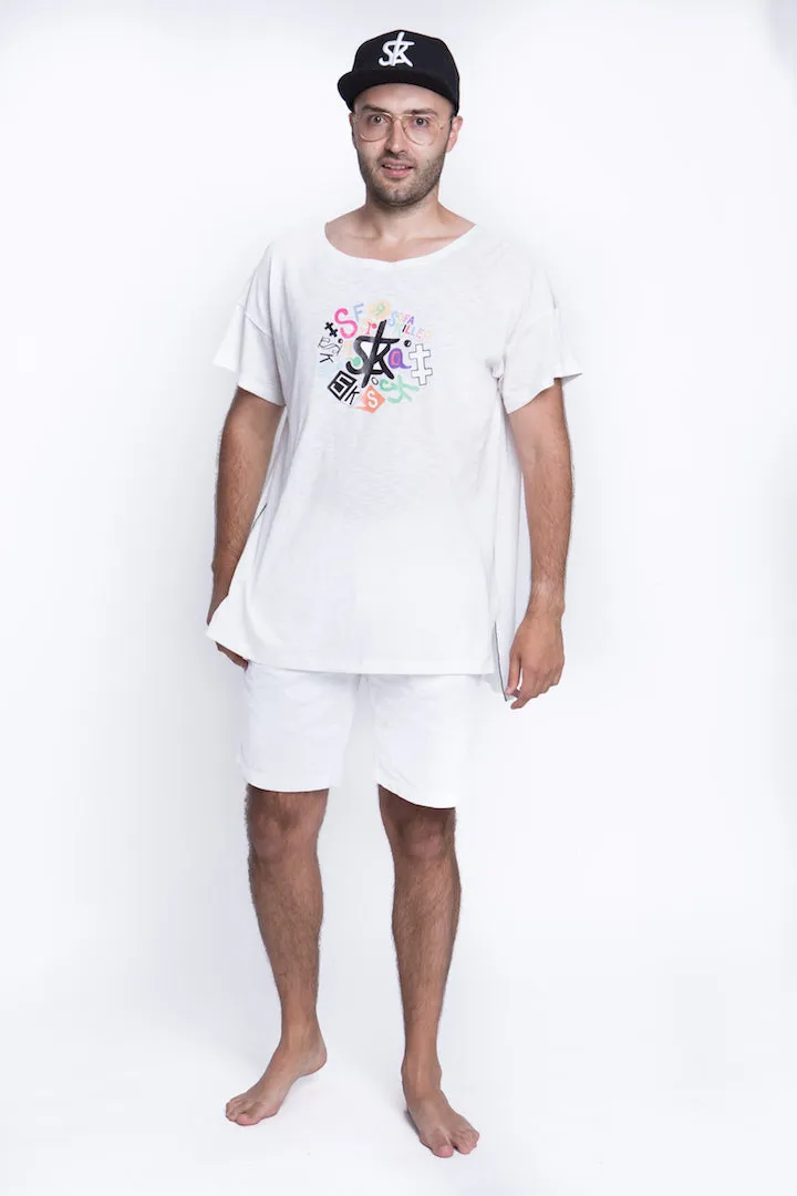 Sofa Killer white summer t-shirt with application SK