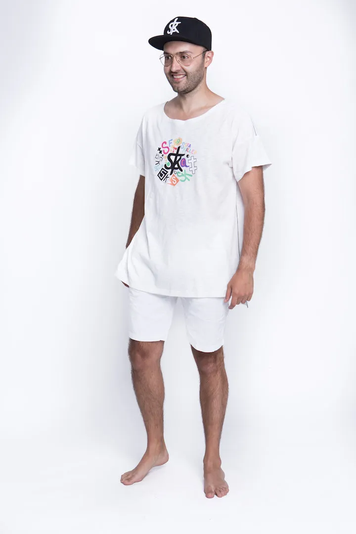 Sofa Killer white summer t-shirt with application SK