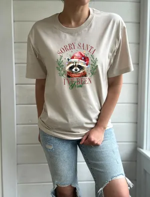 Sorry Santa I've Been Feral Solid Comfort Tee