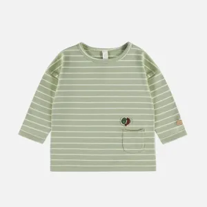 Souris Mini - Long Sleeve Top - Green Stripe