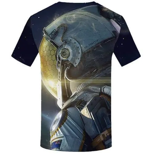 Space Galaxy T shirts Men Astronaut Shirt Print Metal Tshirt Printed Cosplay T shirts Funny Short Sleeve T shirts Men/women