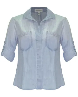 Split Back Button Down Shirt