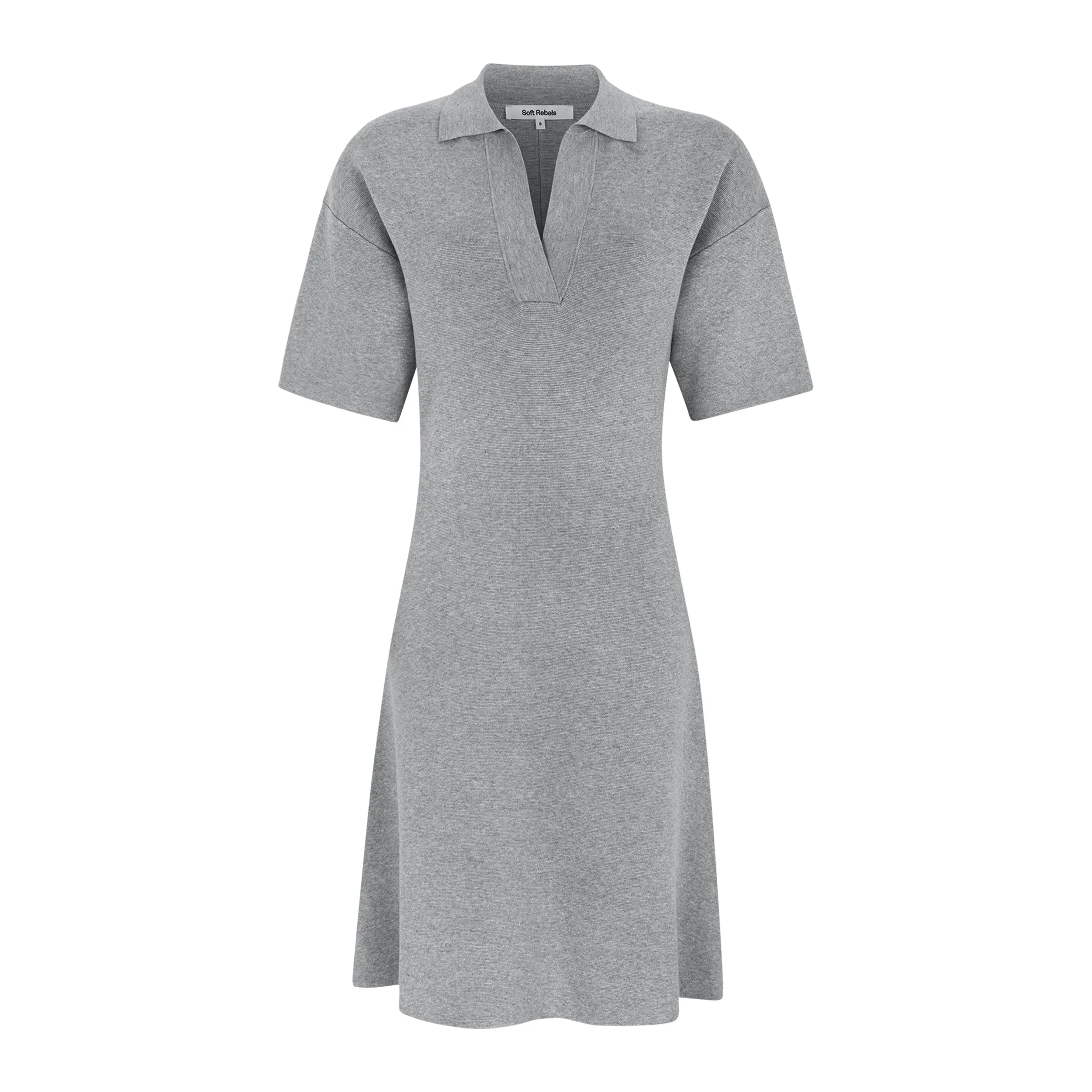 SRHenrietta Polo Dress knit - Light Grey Melange