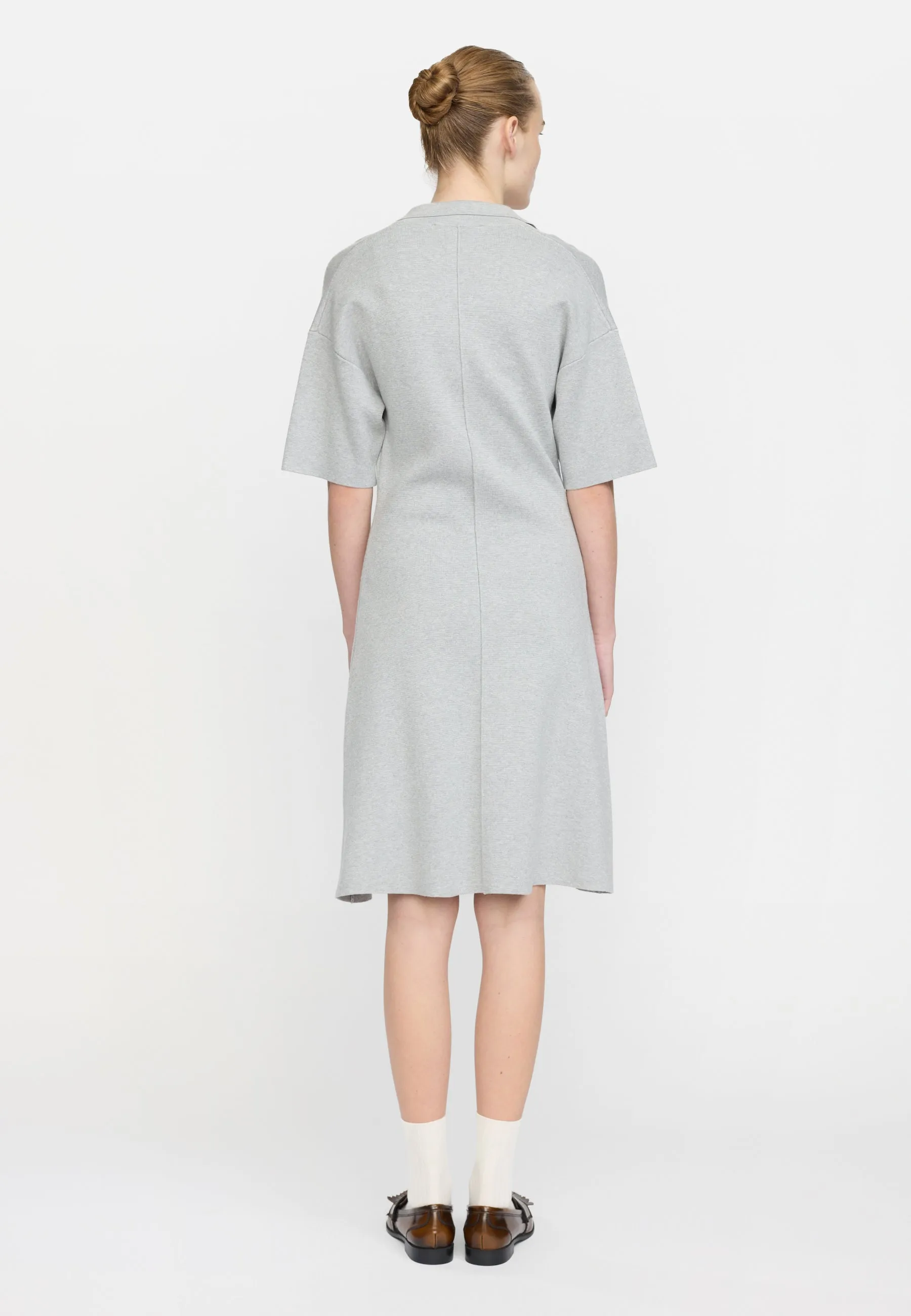 SRHenrietta Polo Dress knit - Light Grey Melange