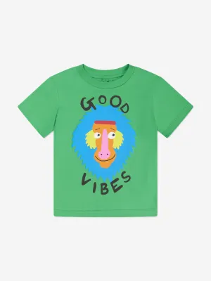 Stella McCartney Boys Monkey Print T-Shirt in Green