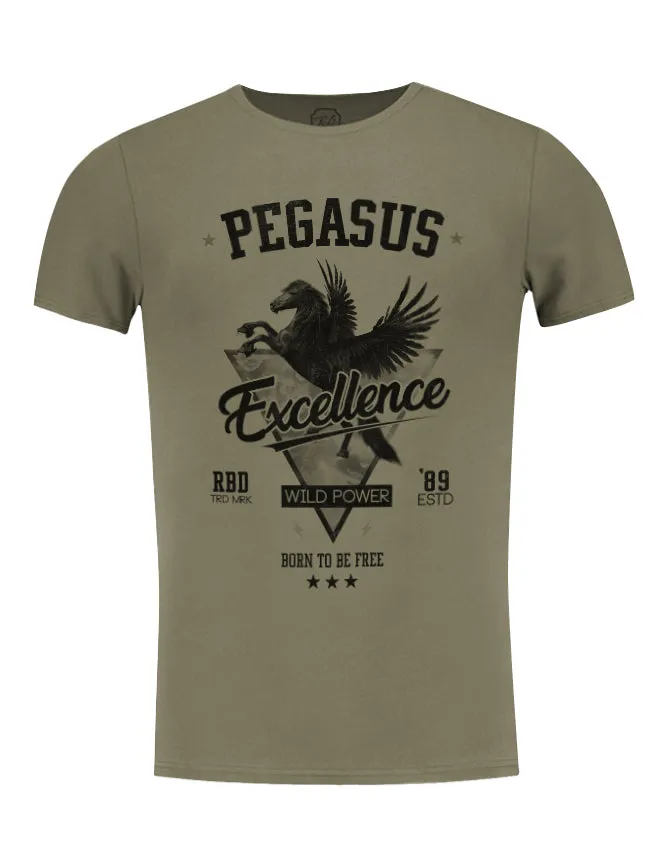 Stylish Luxury Mens T-shirt "Pegasus" / Color Option / MD880