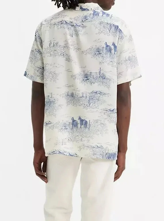 SUNSET CAMP SHIRT | WESTERN TOILE VINTAGE INDIGO X-BLUE