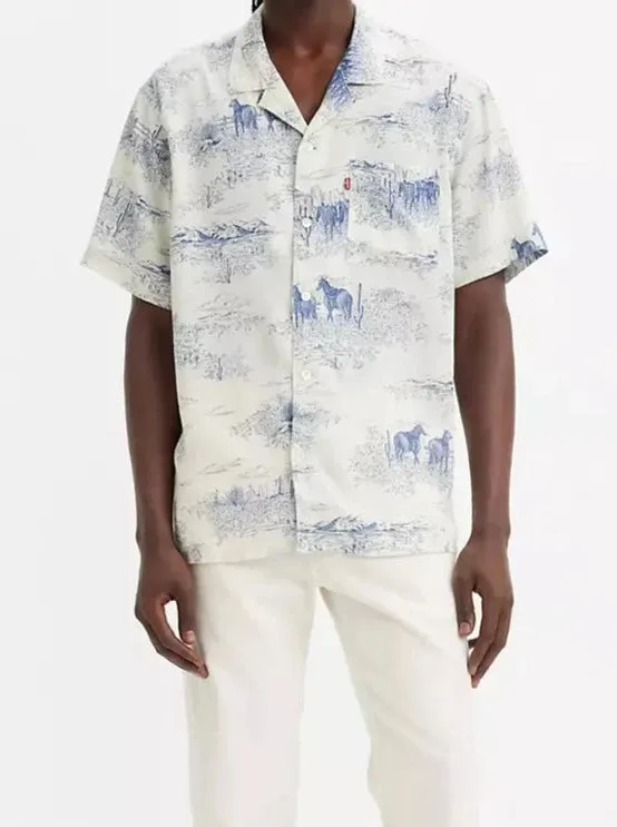 SUNSET CAMP SHIRT | WESTERN TOILE VINTAGE INDIGO X-BLUE