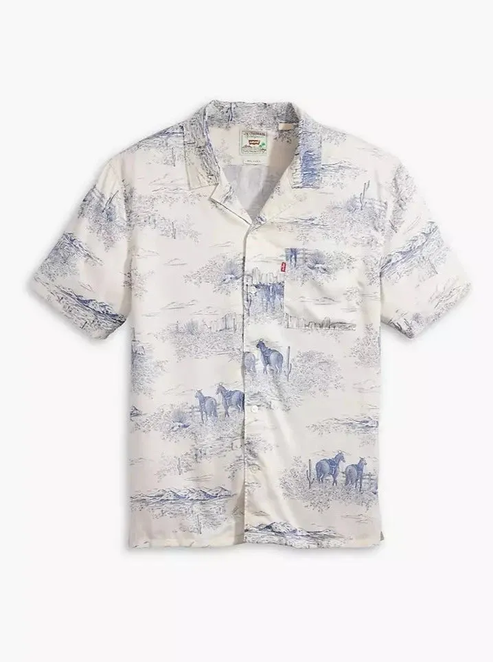 SUNSET CAMP SHIRT | WESTERN TOILE VINTAGE INDIGO X-BLUE