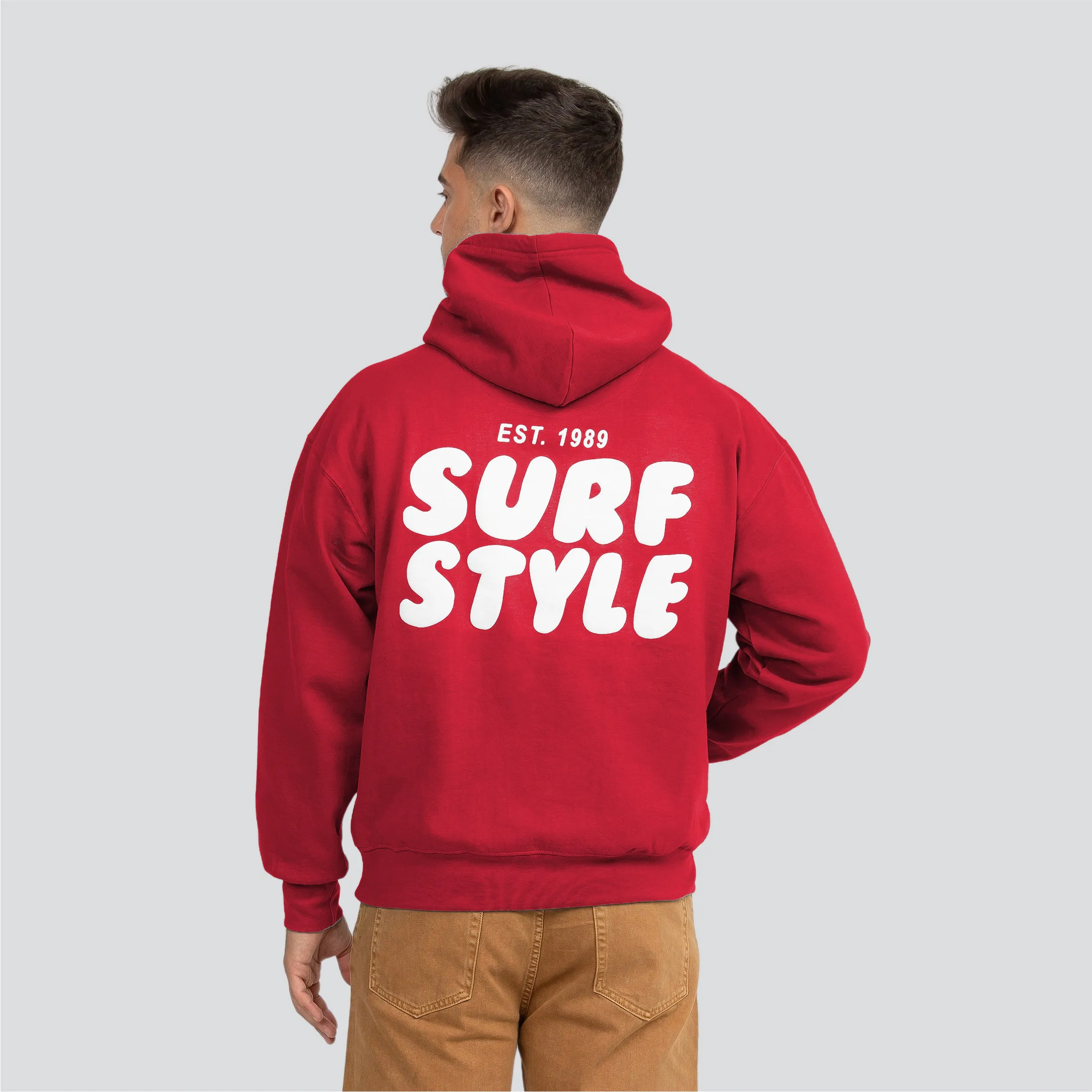 Surf Style Puff Fleece Pullover Hoodie