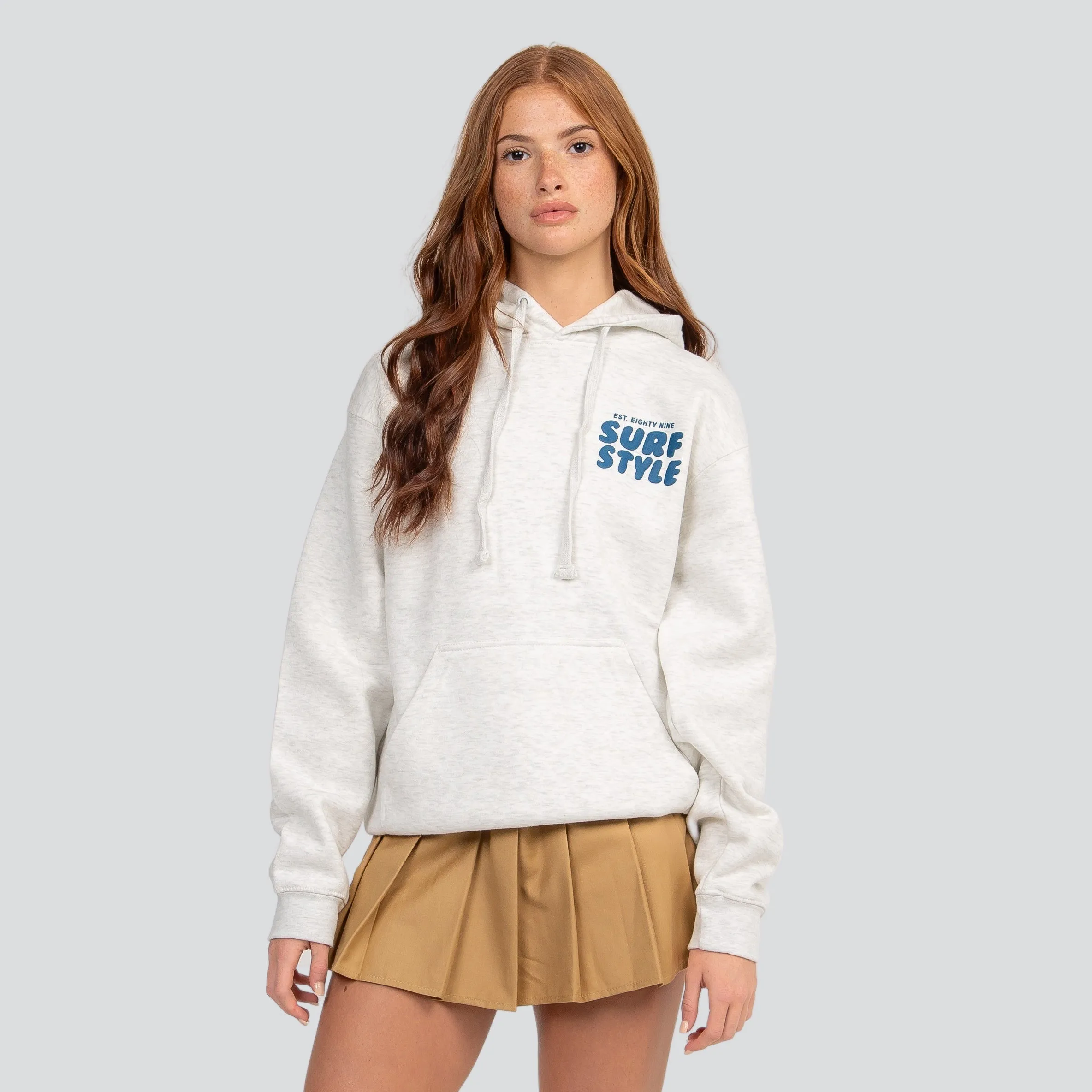 Surf Style Puff Fleece Pullover Hoodie