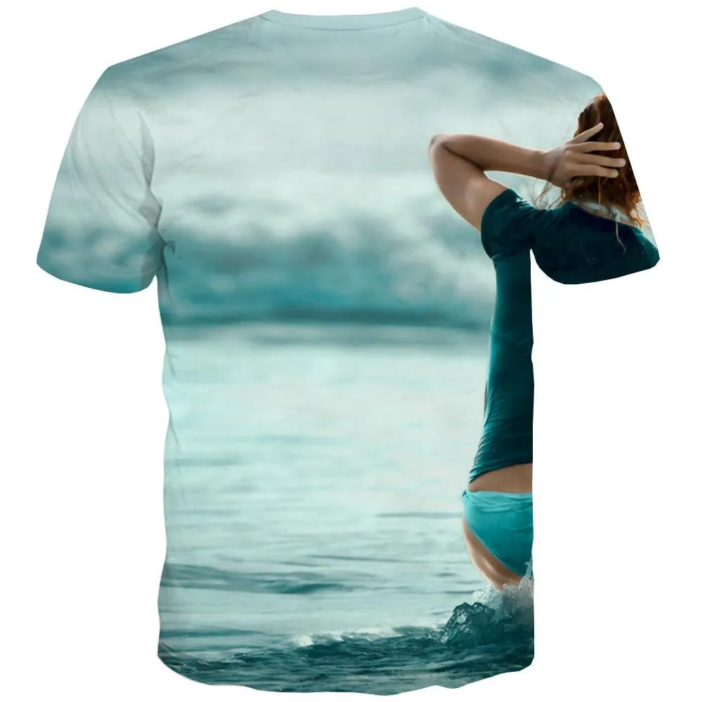 surf T shirts Men The sea Shirt Print sport Tshirt Printed Cool T-shirts 3d