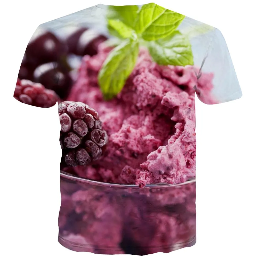 Sweet T-shirt Men Gourmet Shirt Print Icecream T-shirts Graphic Colourful Tshirts Cool